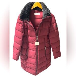 Calvin Klein Maroon & Black coat